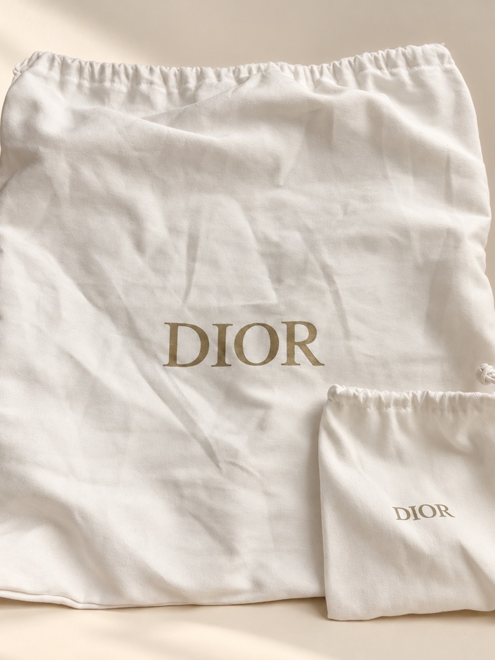 Dior Ivory Drawstring Dust Bags – Set of 2